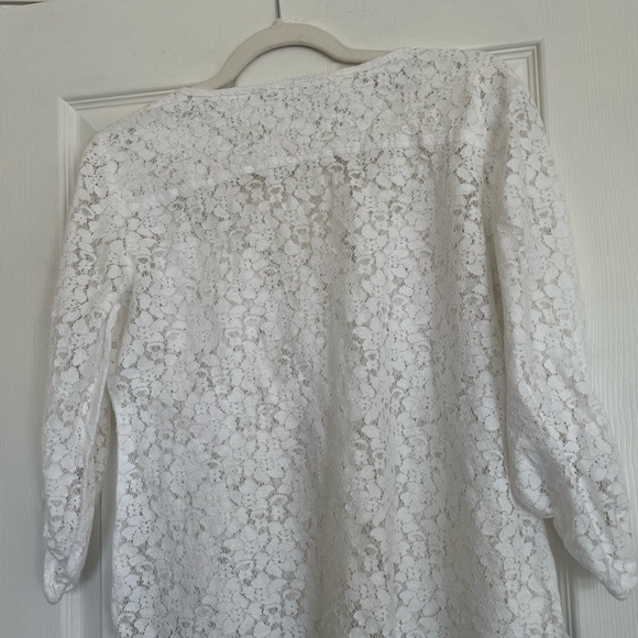 New York And Company White Lace Blouse - Picture 3 of 3